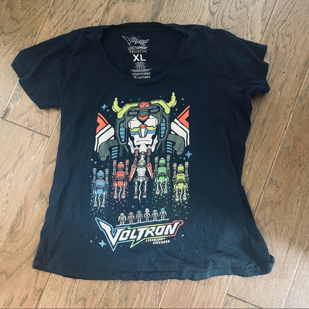 Voltron Legendary Defender Space Lootwear Exclusive Black T-Shirt 100% Cotton XL
